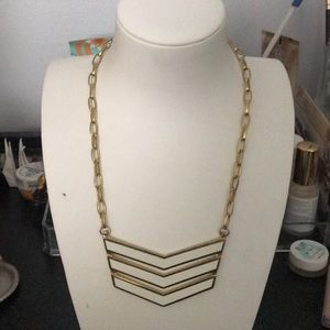 Coach gold and white chevron necklace